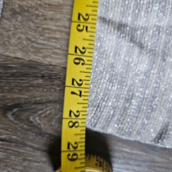 House of Harlow 1960 Ilaria Shimmer Striped Pants Cream Ribbed Palazzo Flare - Picture 8 of 10